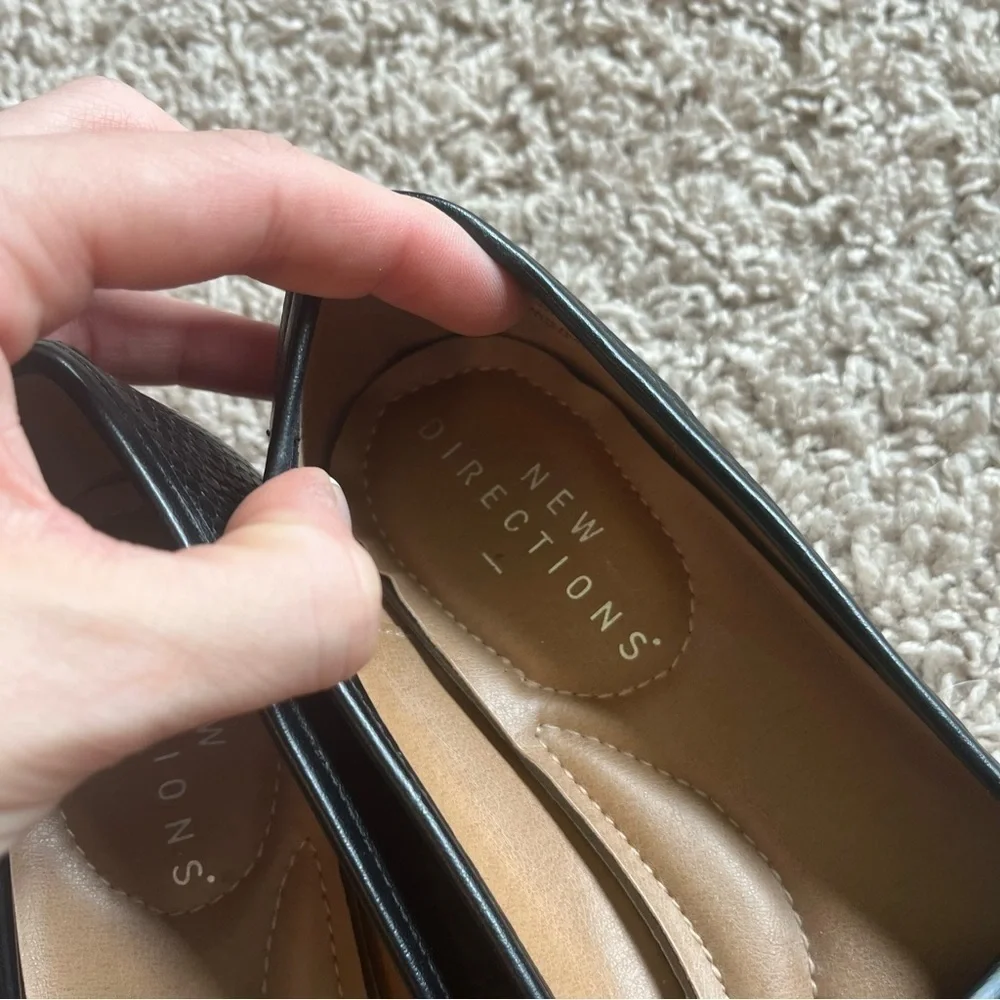 New Directions black slip on flats shoes
